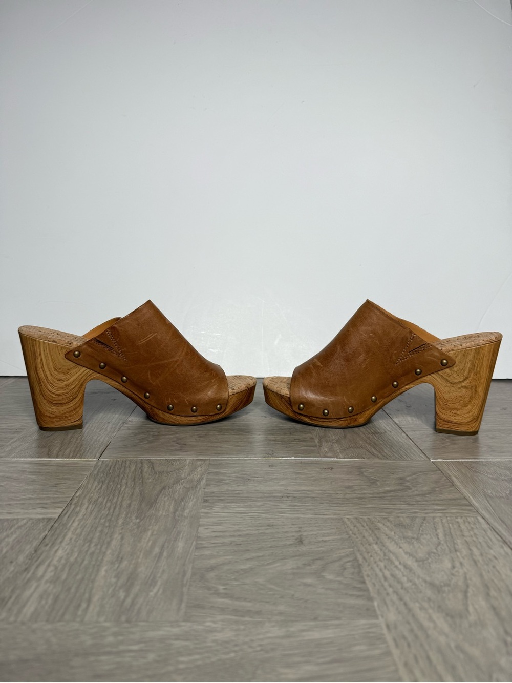 Kork Ease Danika Brown Leather Slip On Heel 10M - Picture 4 of 8